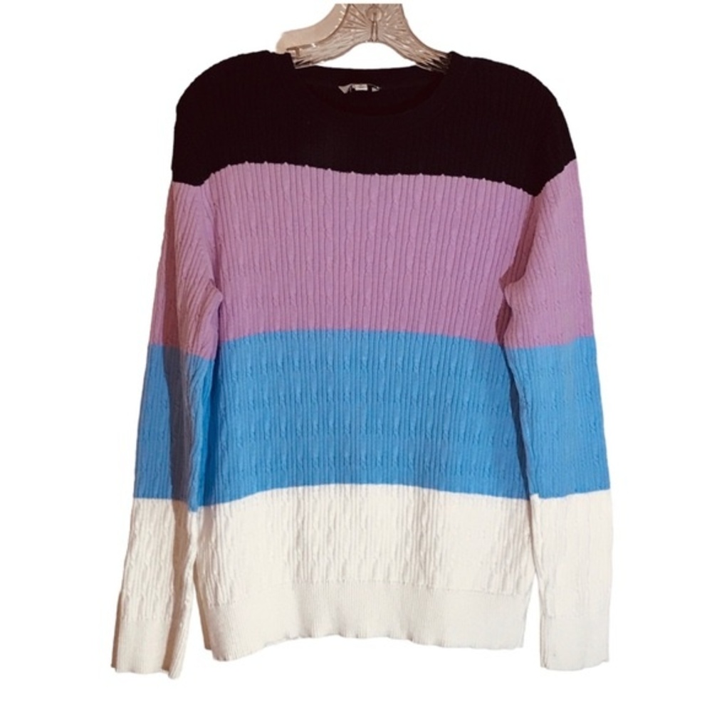 Kim Rogers Striped Crew Neck Sweater